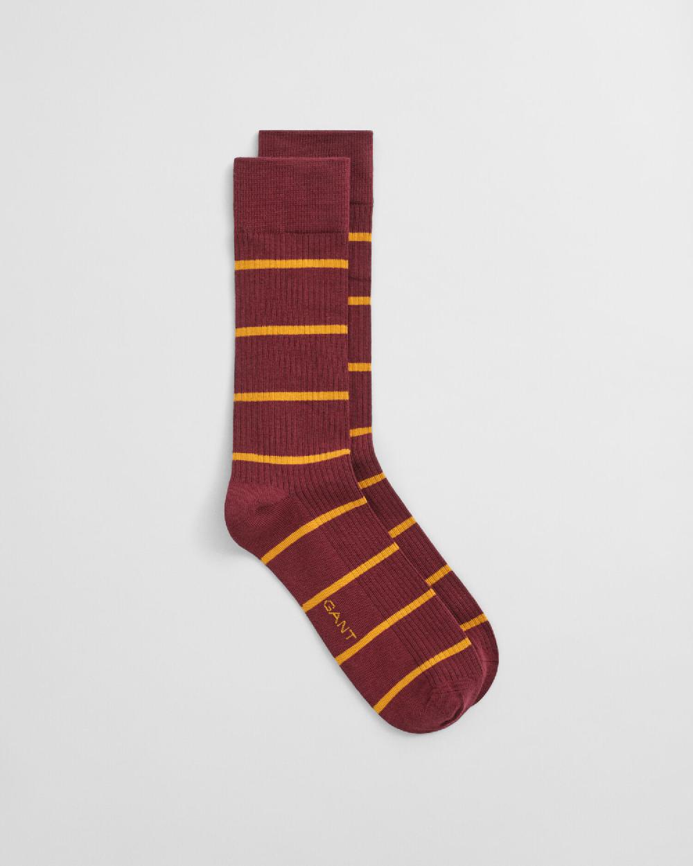 gant Striped Rib Socks plumped red