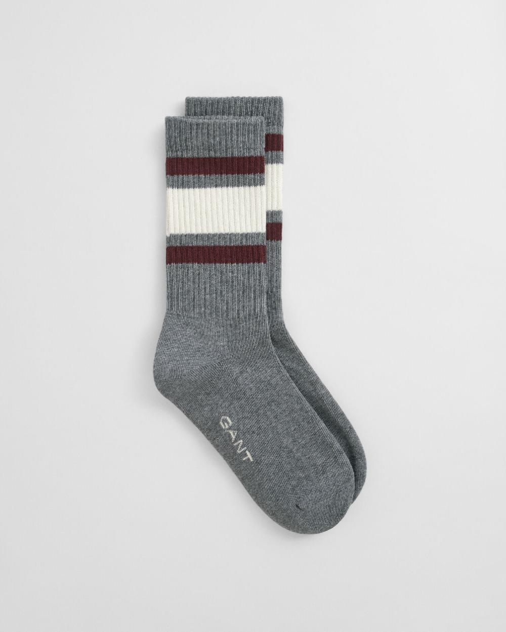 gant Striped Sport Socks charcoal melange