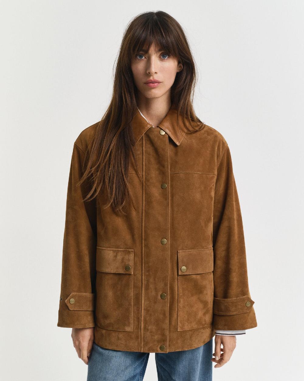 Gant Suede Barn Jacket Cognac