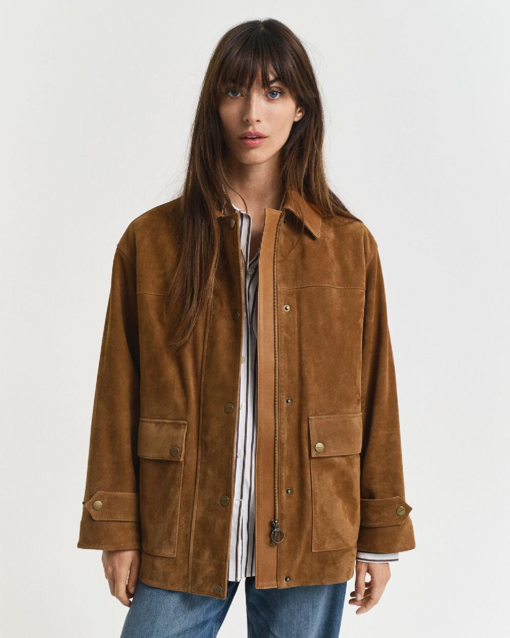 gant Suede Barn Jacket cognac