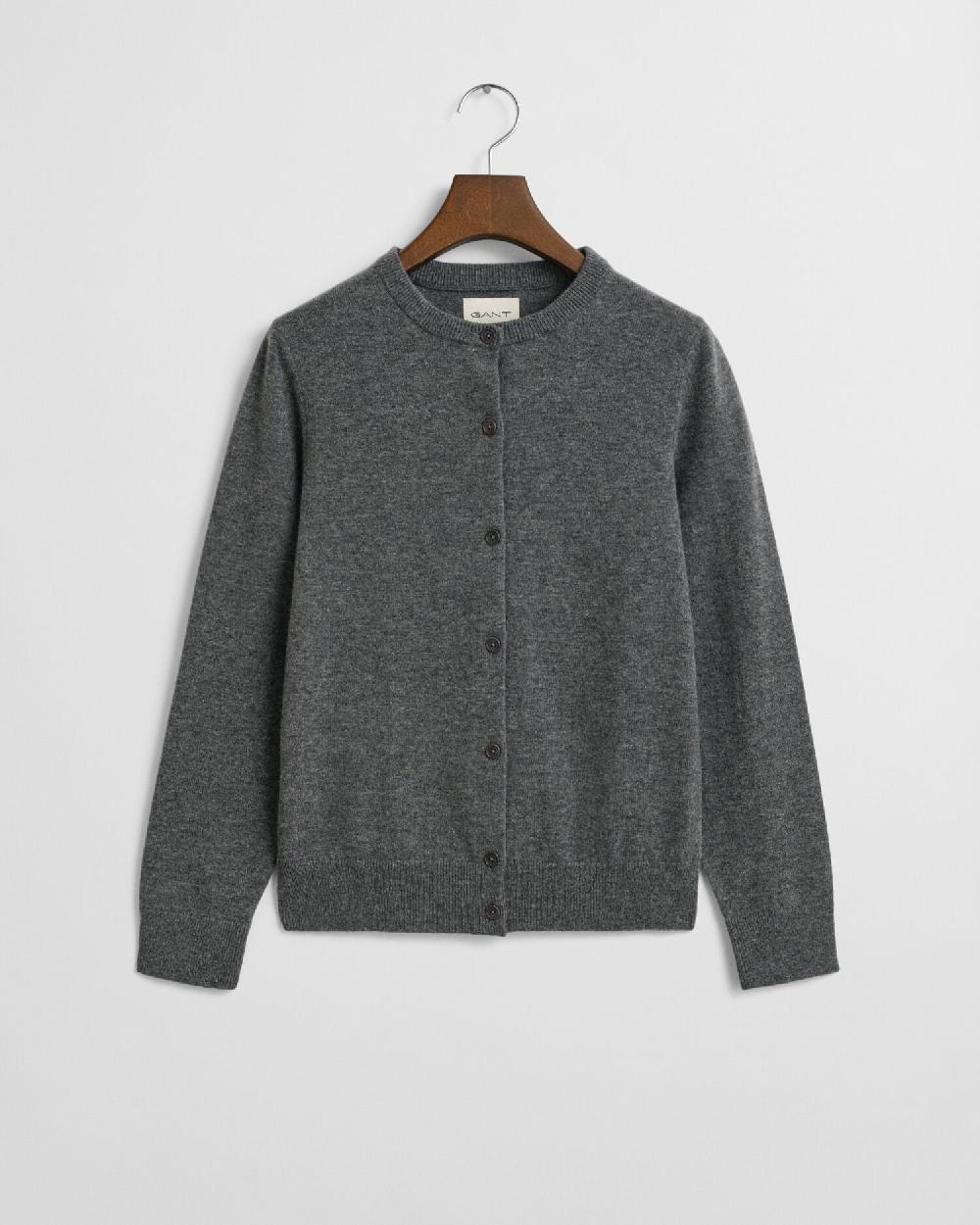 gant Superfine Lambswool Cardigan charcoal melange