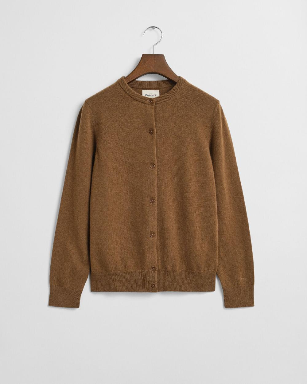 gant Superfine Lambswool Cardigan warm khaki