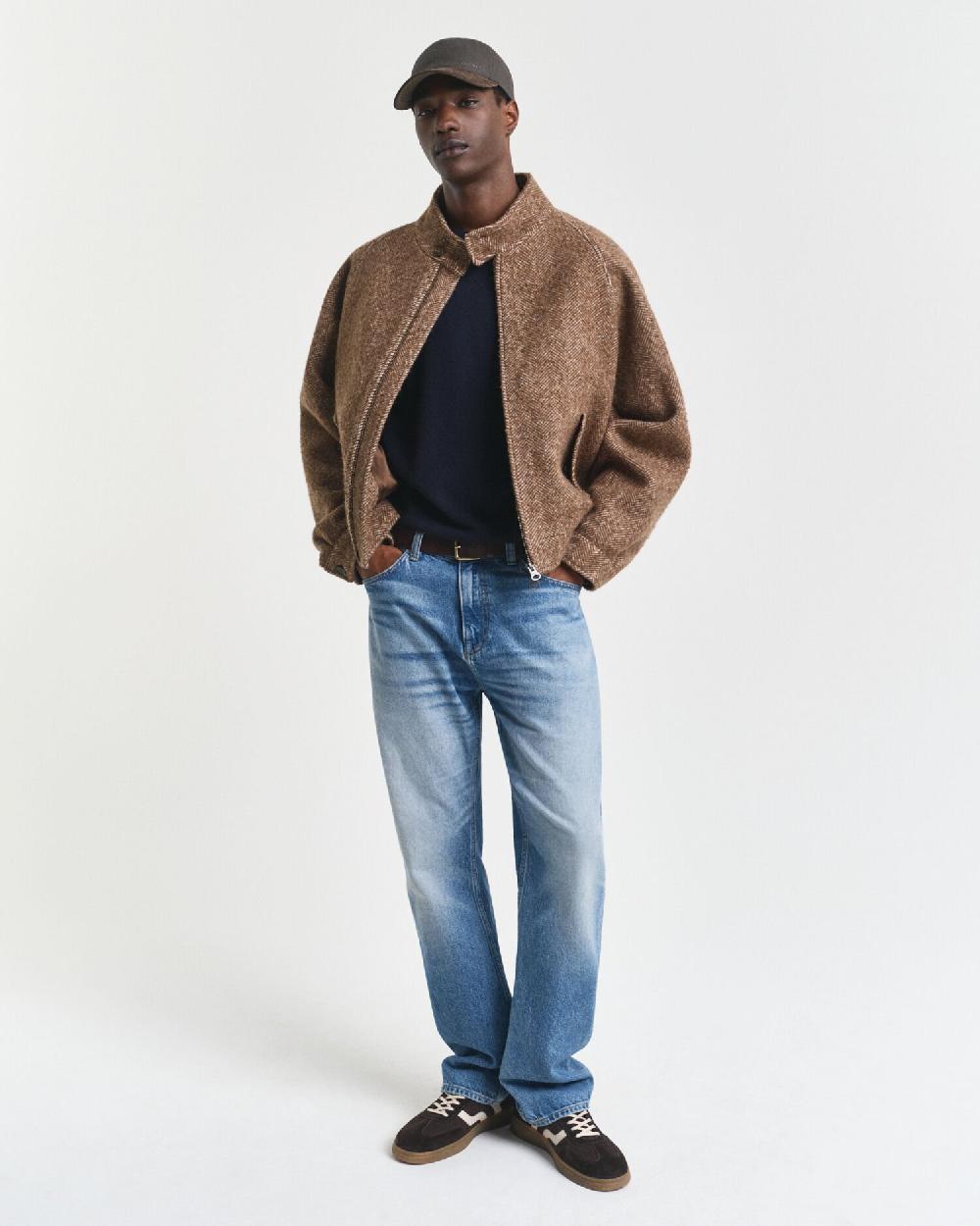 Gant Superfine Lambswool Crew Neck Sweater Marine