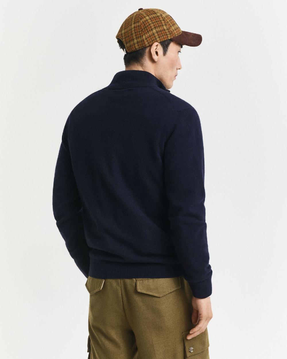 Gant Superfine Lambswool Half-Zip Sweater Marine