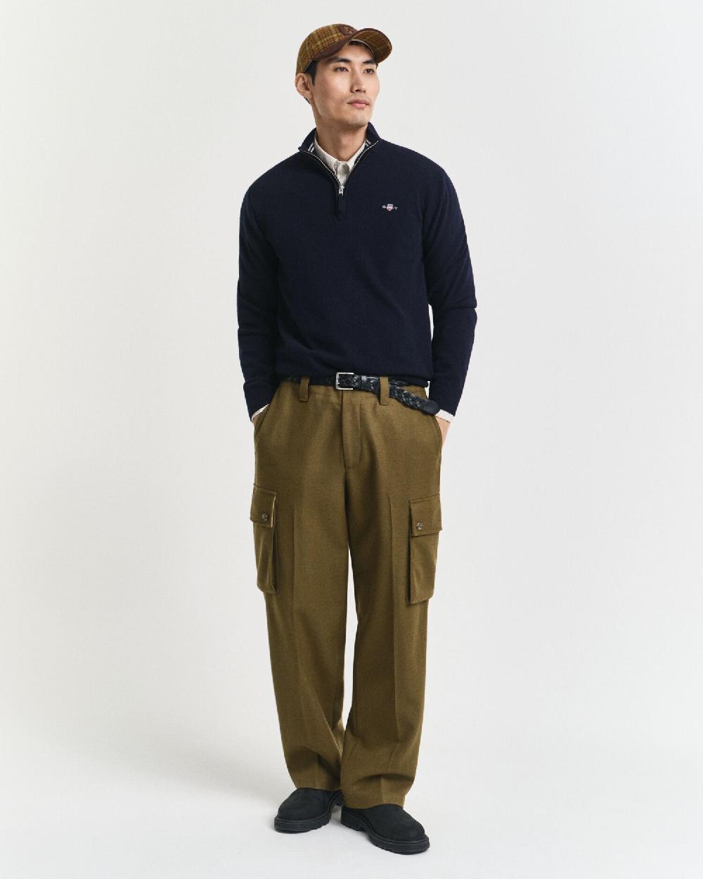 Gant Superfine Lambswool Half-Zip Sweater Marine