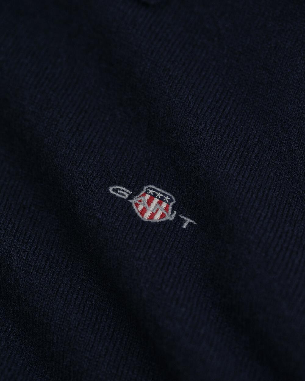Gant Superfine Lambswool Polo Sweater Marine