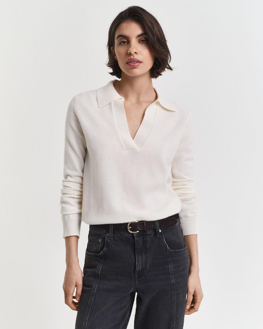 gant Superfine Lambswool Rugger cream