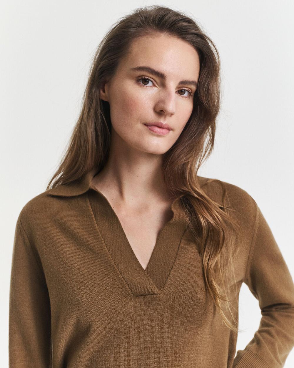 Gant Superfine Lambswool Rugger Warm Khaki