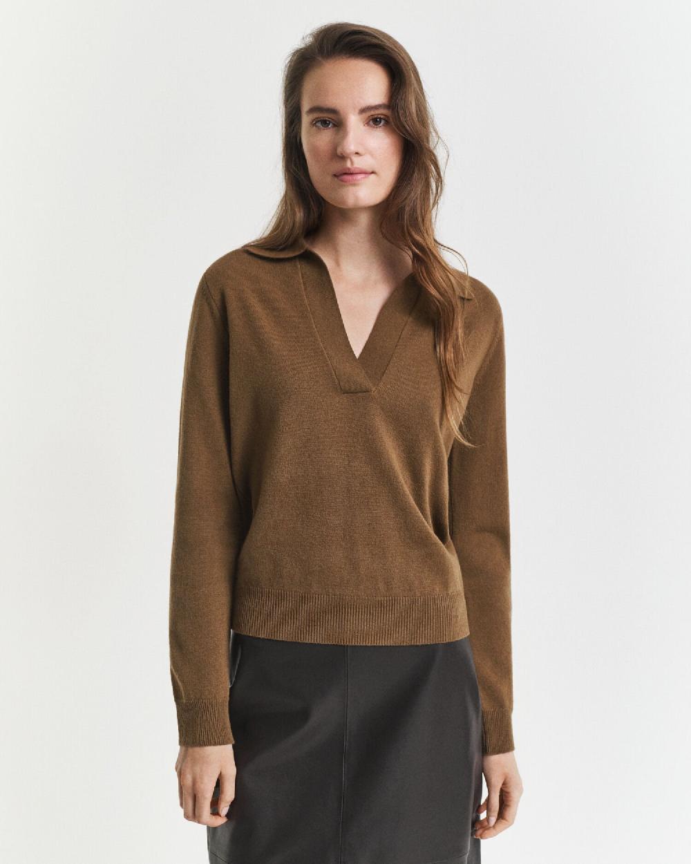 gant Superfine Lambswool Rugger warm khaki