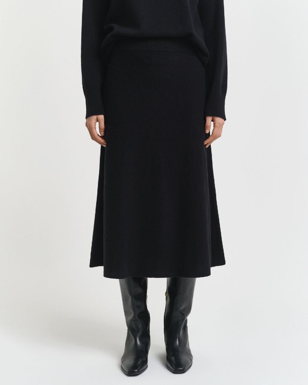Gant Superfine Lambswool Skirt Black