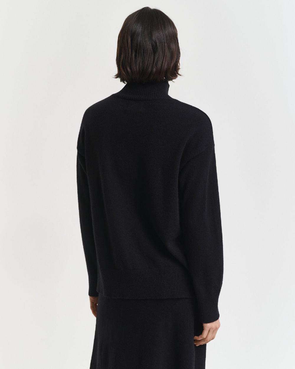 Gant Superfine Lambswool Turtleneck Sweater Black