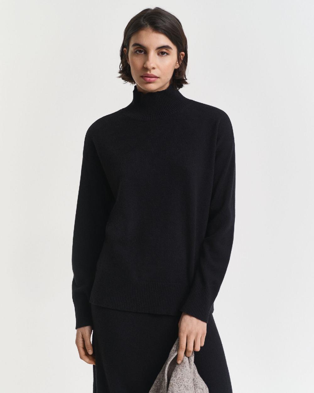 gant Superfine Lambswool Turtleneck Sweater black