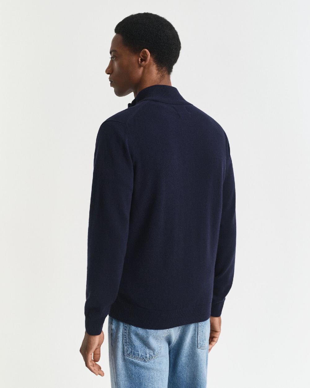 Gant Superfine Lambswool Zip Cardigan Marine