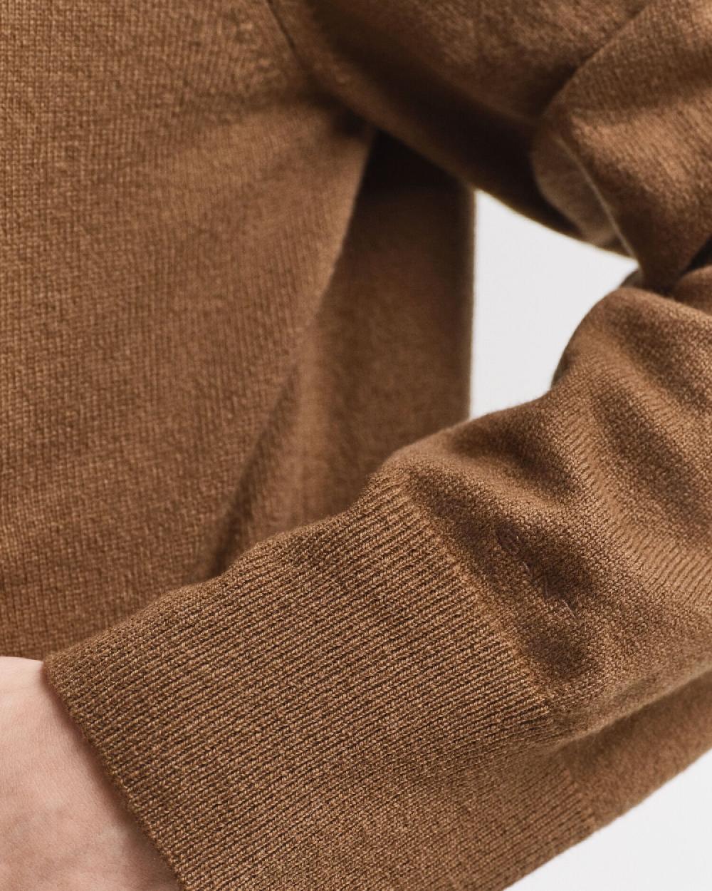 Gant Superfine Lambswool Zip Hoodie Warm Khaki
