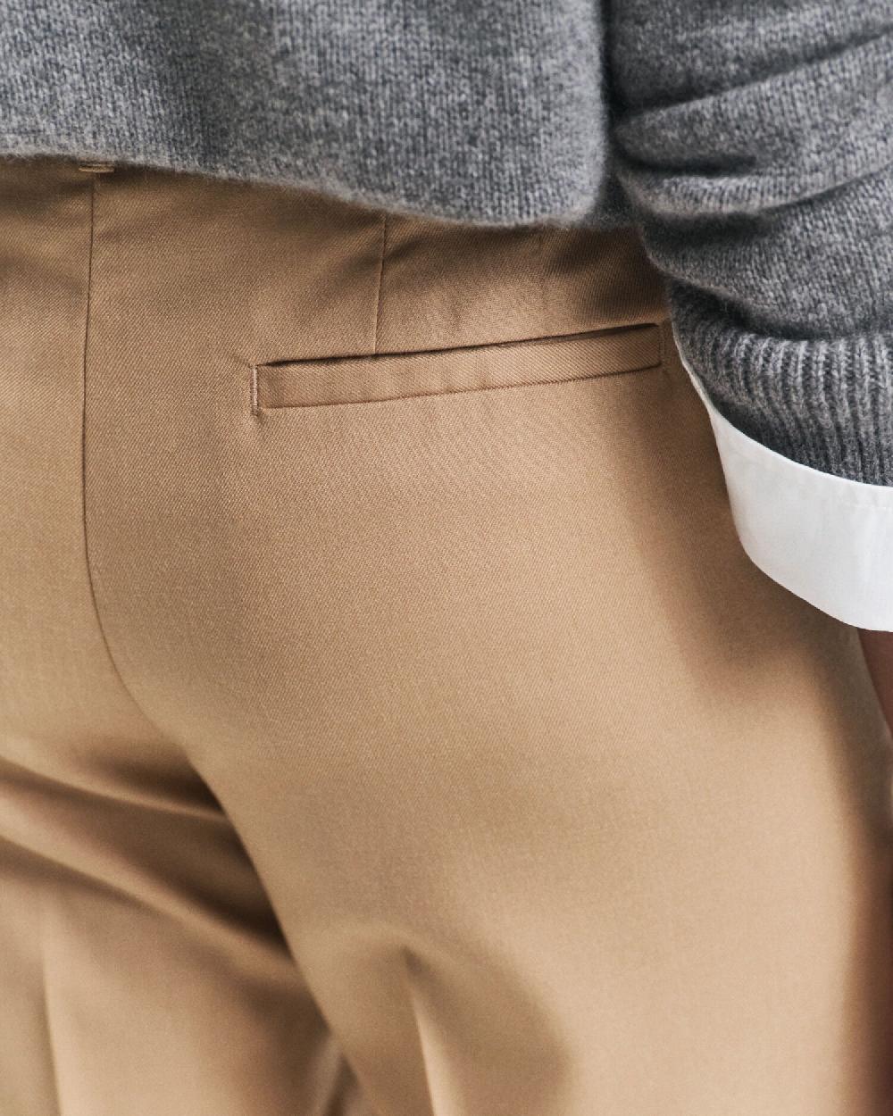 Gant Tailored Wool Blend Pants Warm Khaki