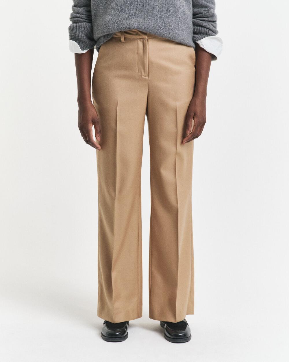 Gant Tailored Wool Blend Pants Warm Khaki