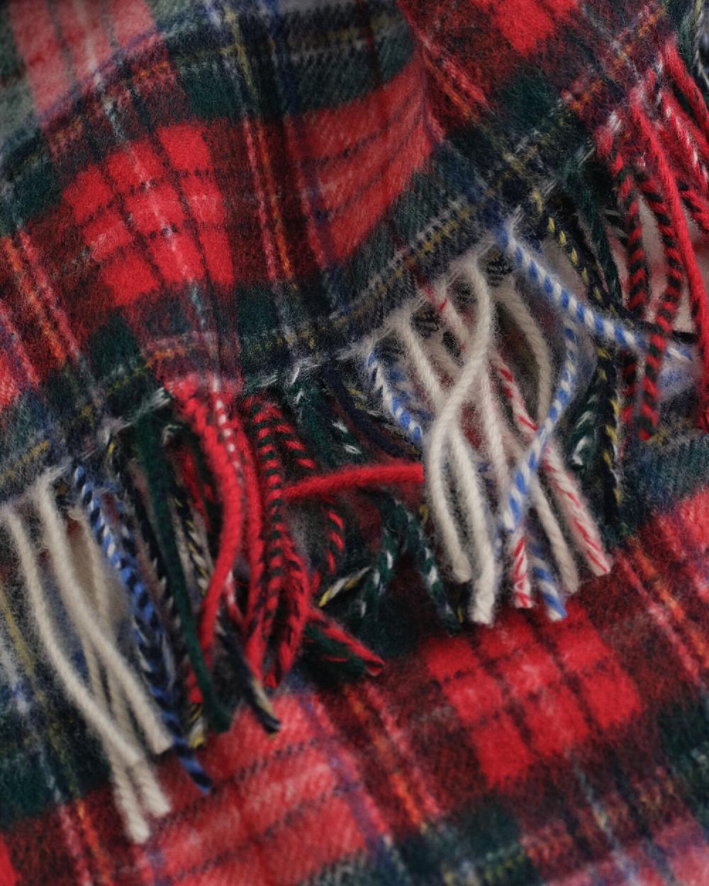 Gant Tartan Cashmere Blend Scarf Ruby Red