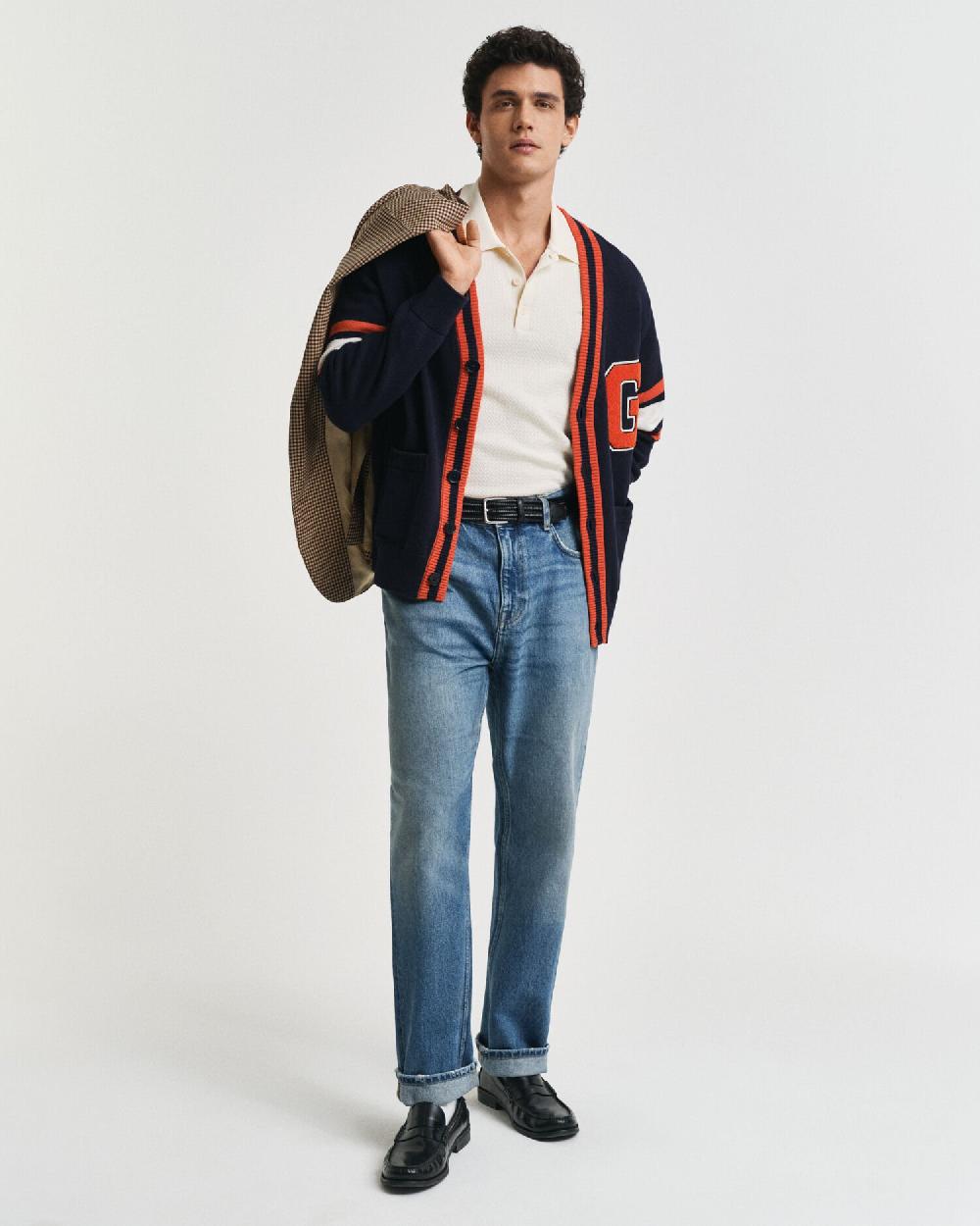 Gant Textured Cotton Polo Shirt Cream