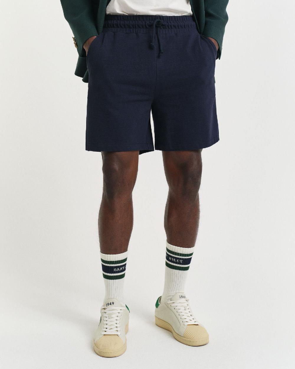 Gant Textured Shorts Evening Blue