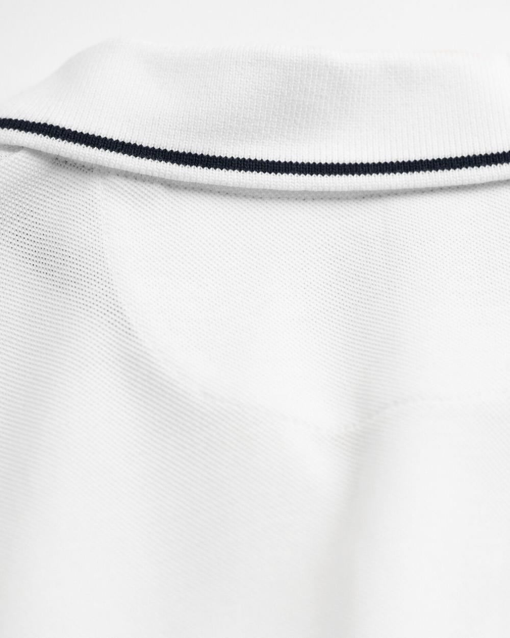 Gant Tipped Piqué Polo Shirt White