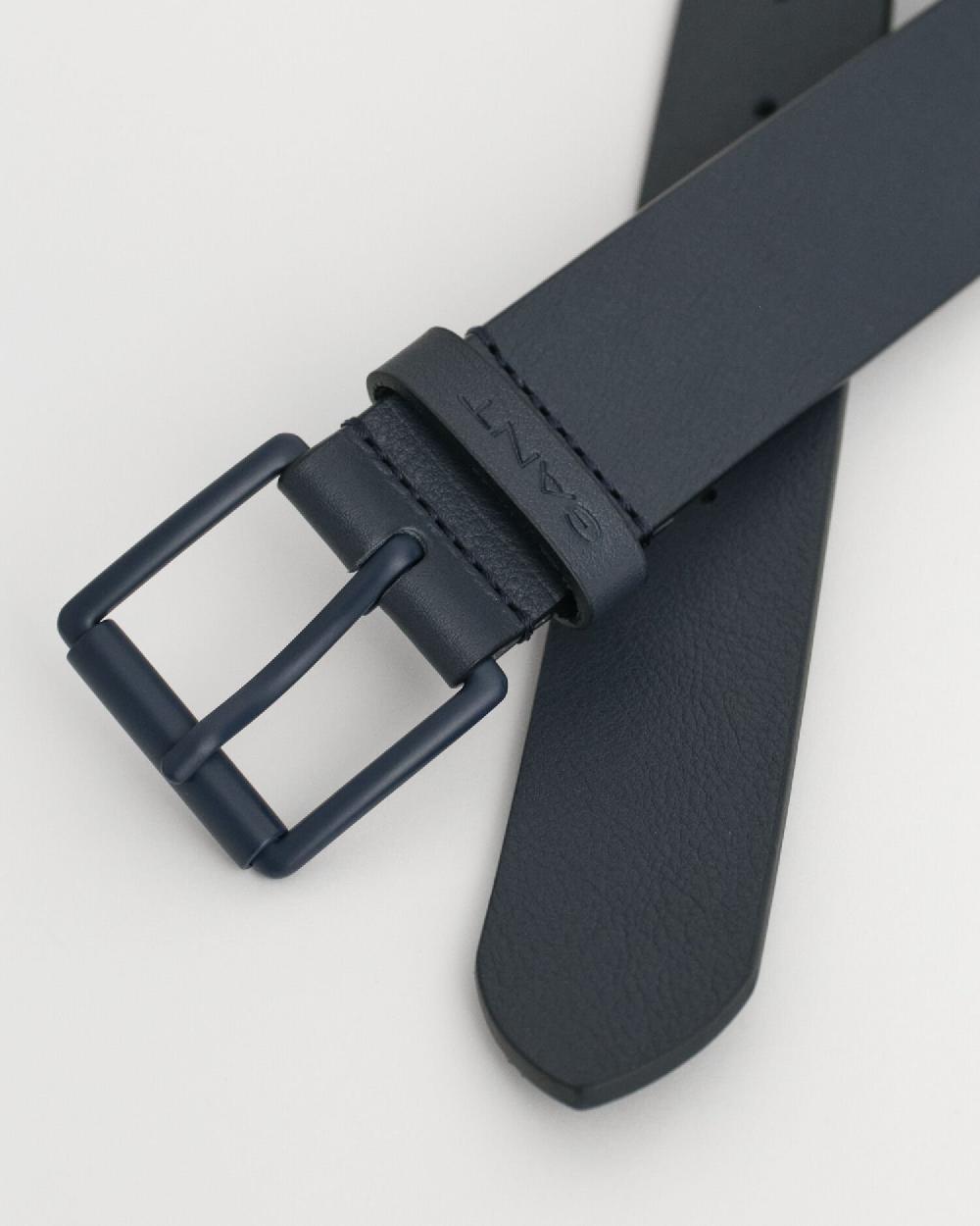 Gant Tonal Buckle Leather Belt Navy