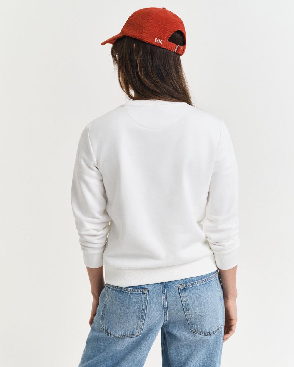 Gant Tonal Shield Crew Neck Sweatshirt Eggshell
