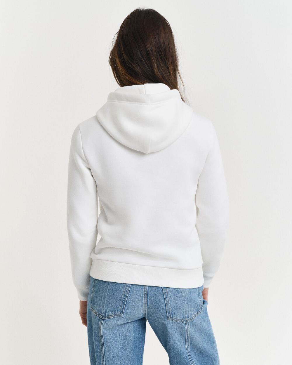 Gant Tonal Shield Hoodie Eggshell