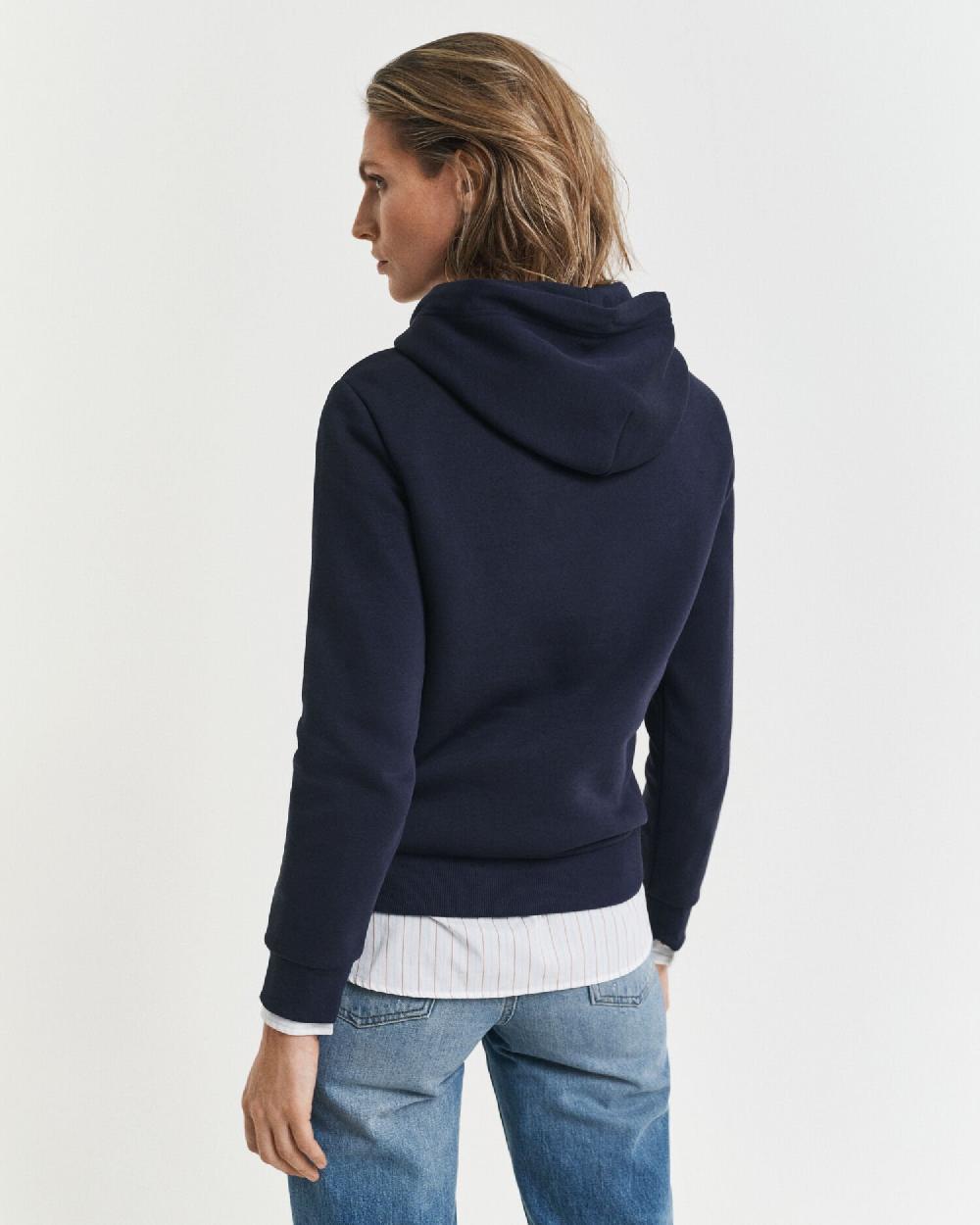 Gant Tonal Shield Hoodie Evening Blue