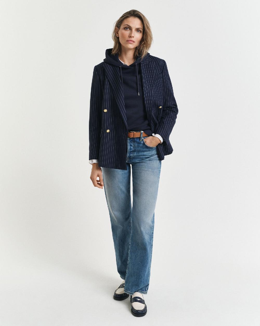 Gant Tonal Shield Hoodie Evening Blue