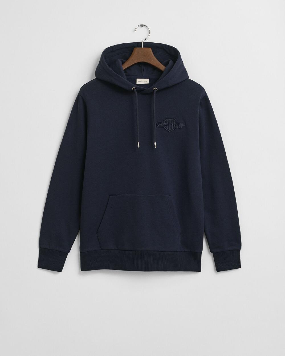 gant Tonal Shield Hoodie evening blue