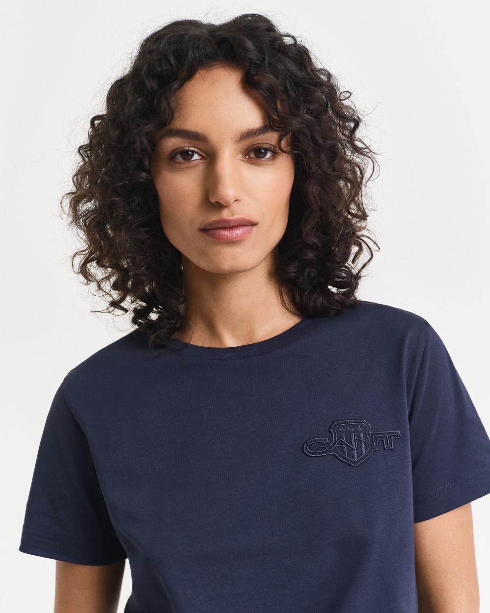 Gant Tonal Shield T-Shirt Evening Blue