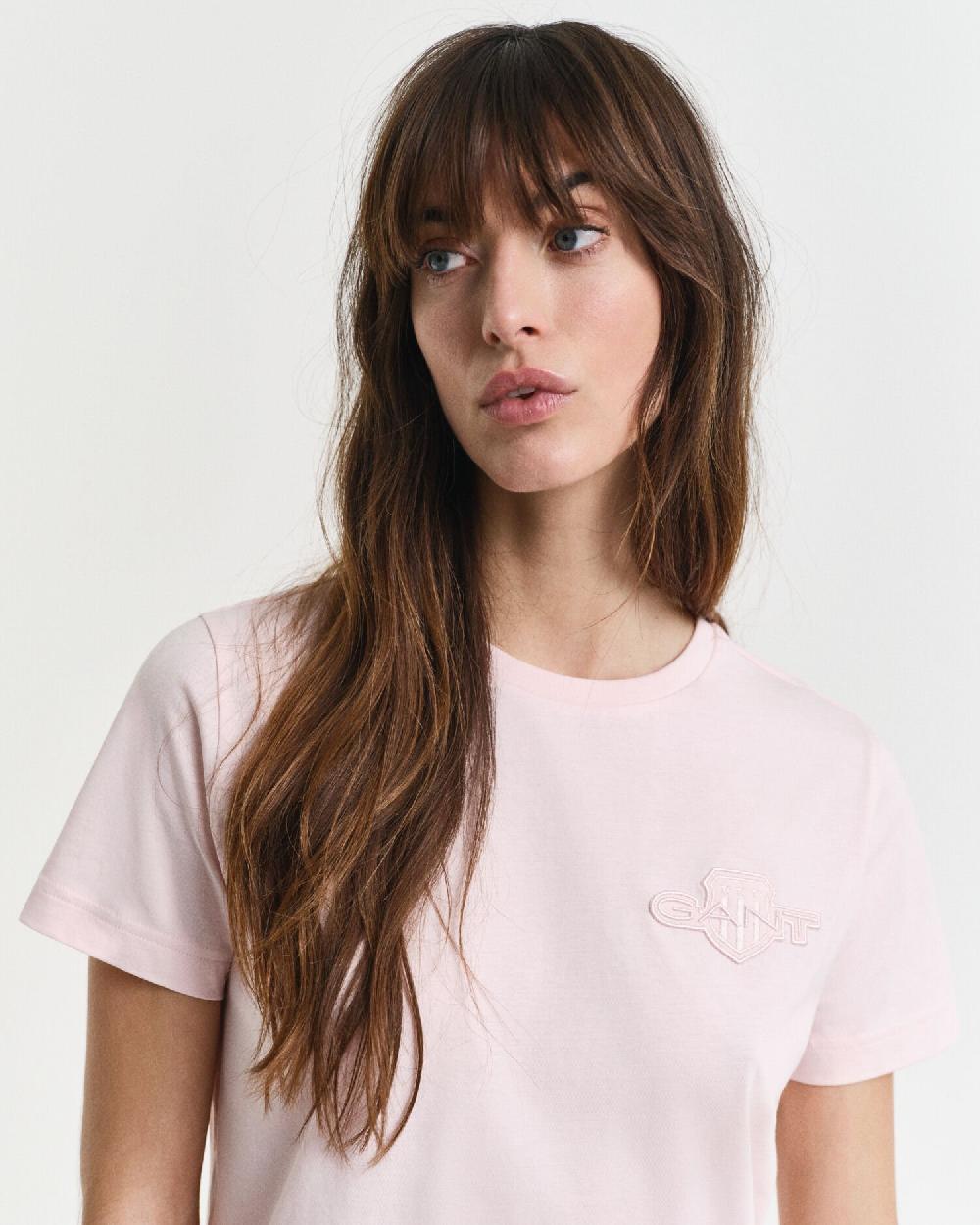Gant Tonal Shield T-Shirt Salmon