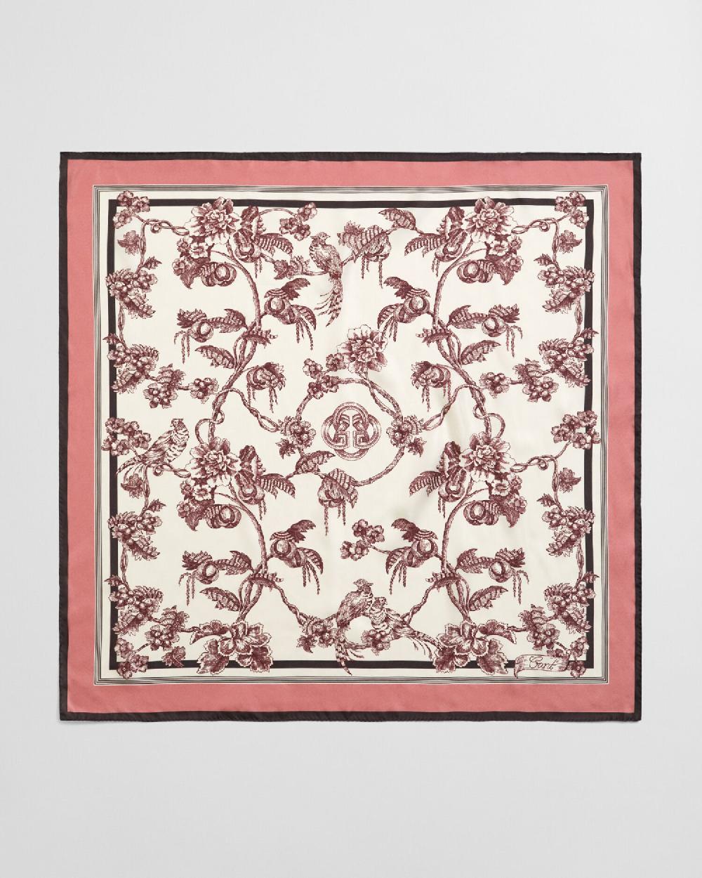 gant Tree Print Silk Scarf plum wine