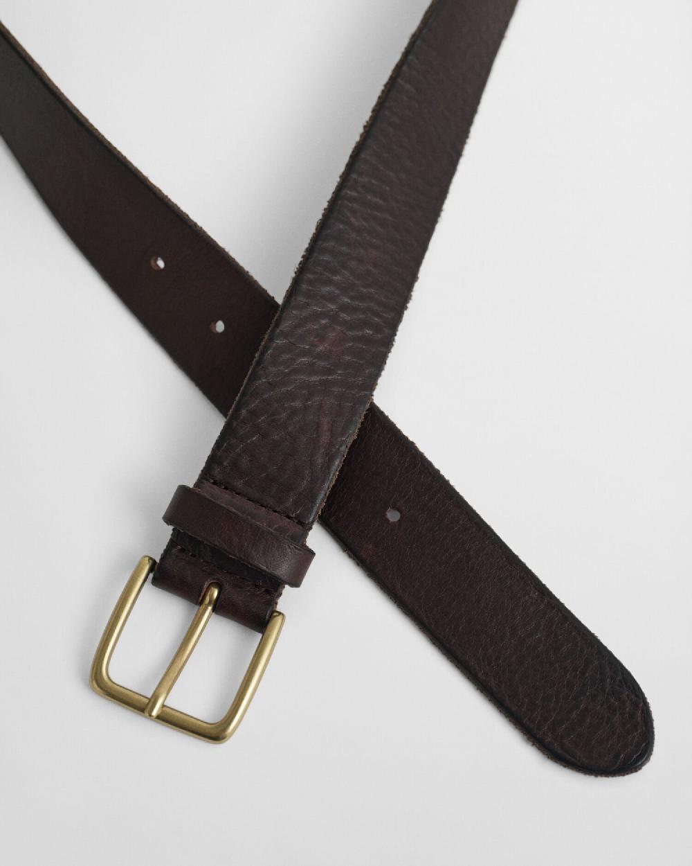 Gant Tumbled Leather Belt Mahogany Brown
