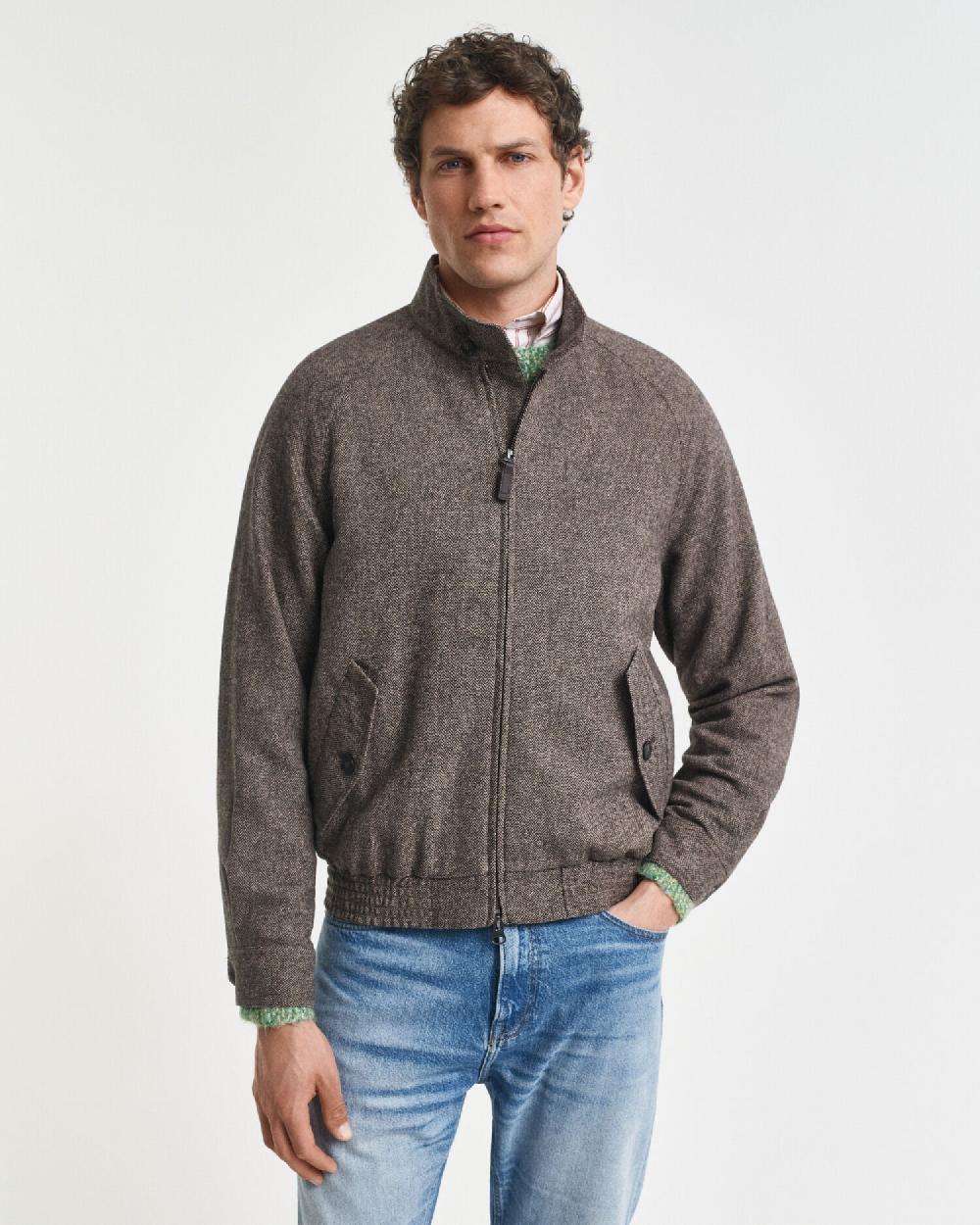 Gant Wool Blend Harrington Jacket Warm Khaki