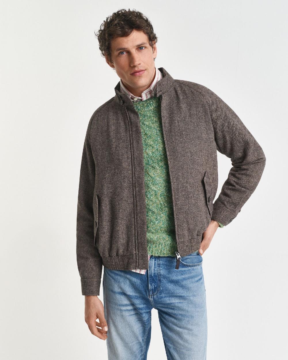 gant Wool Blend Harrington Jacket warm khaki