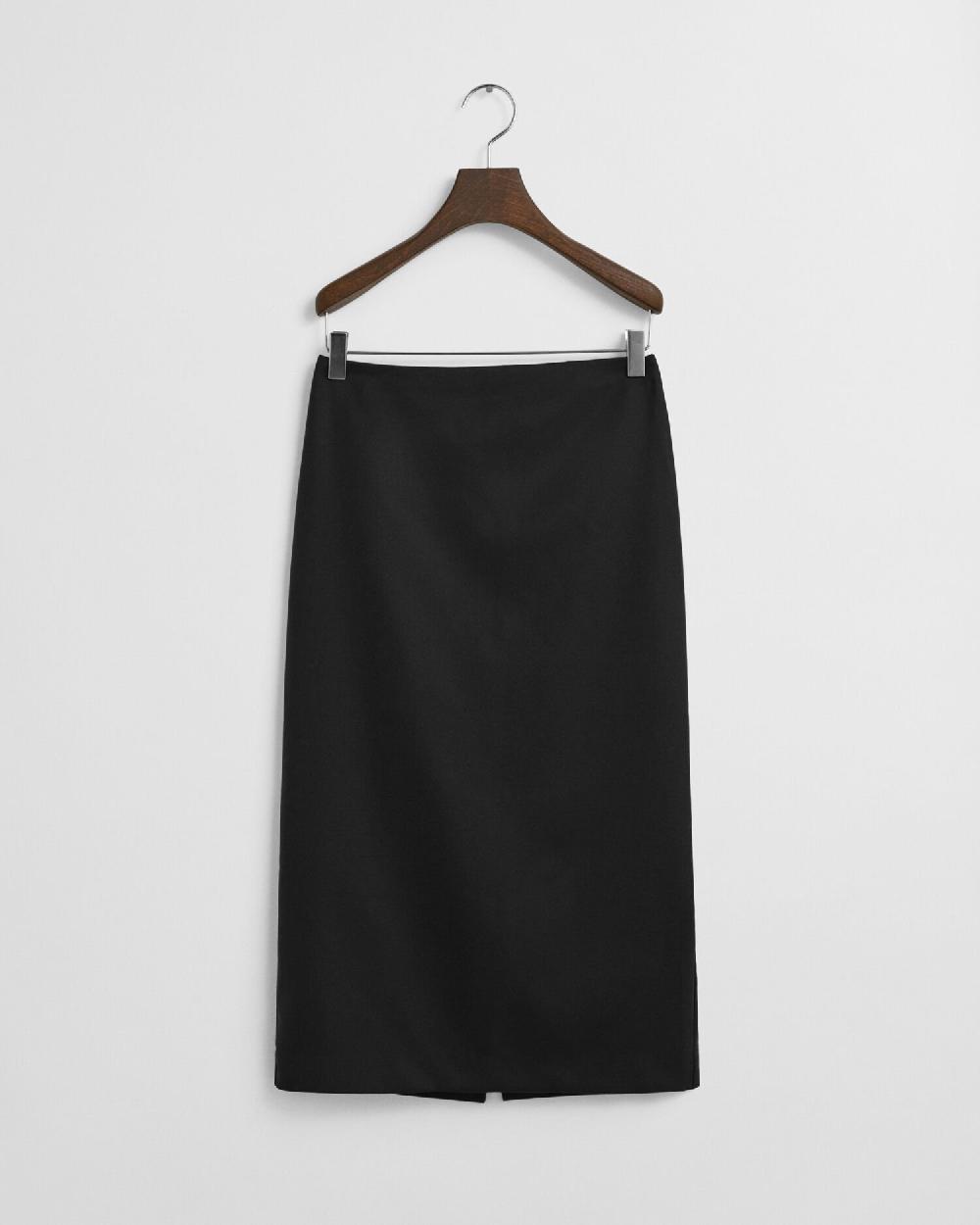 gant Wool Blend Midi Pencil Skirt black