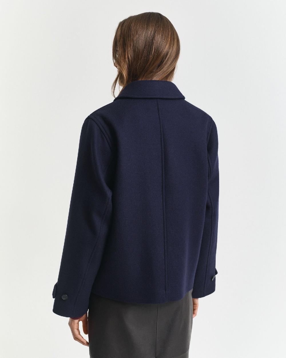 Gant Wool Blend Short Car Coat Evening Blue