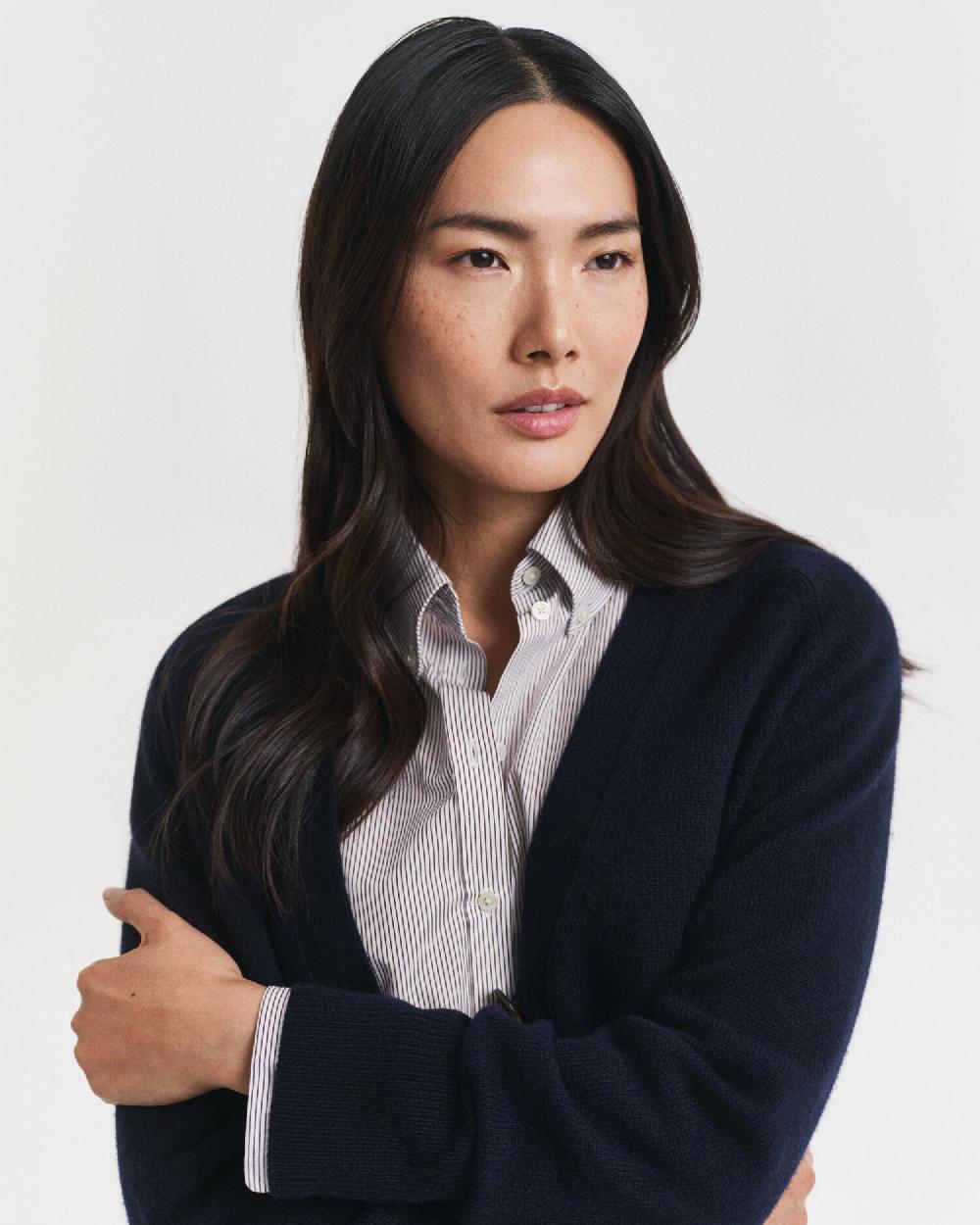 Gant Wool Cashmere Blend Cardigan Evening Blue