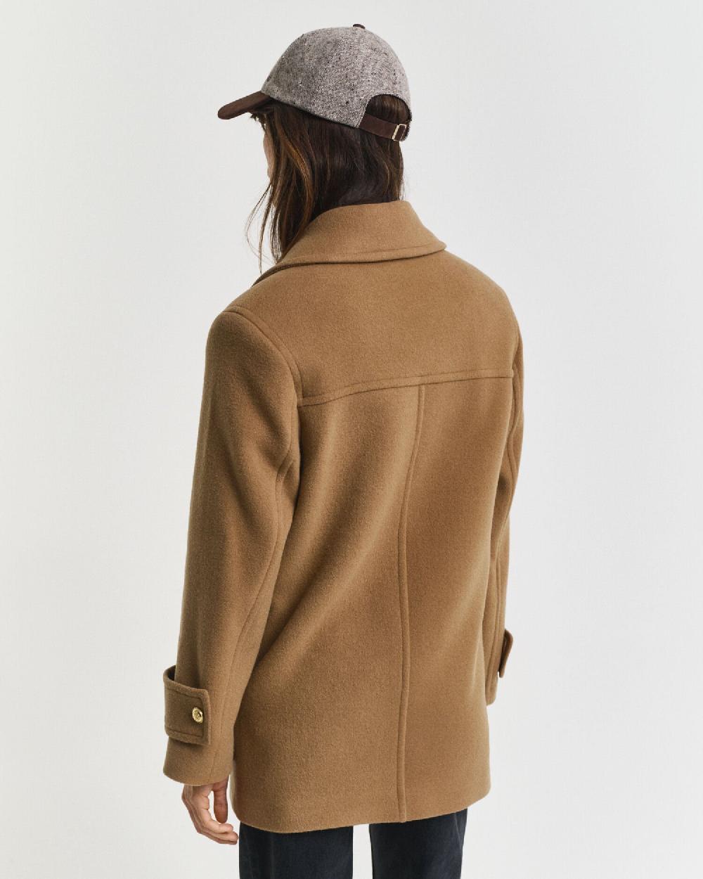 Gant Wool Mid-Length Peacoat Roasted Walnut