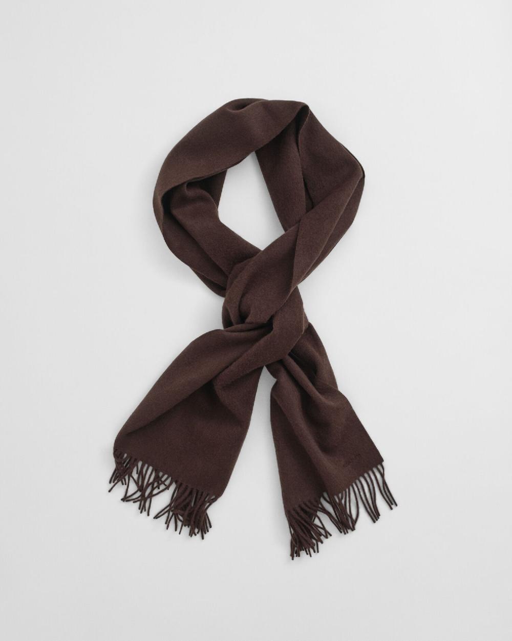 Gant Woven Wool Scarf Deep Brown