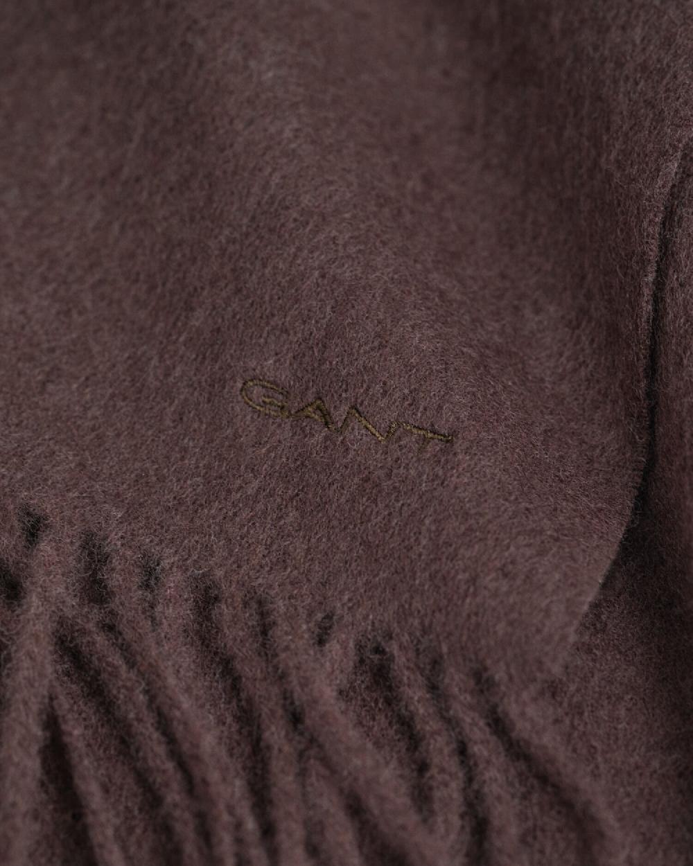 Gant Woven Wool Scarf Deep Brown