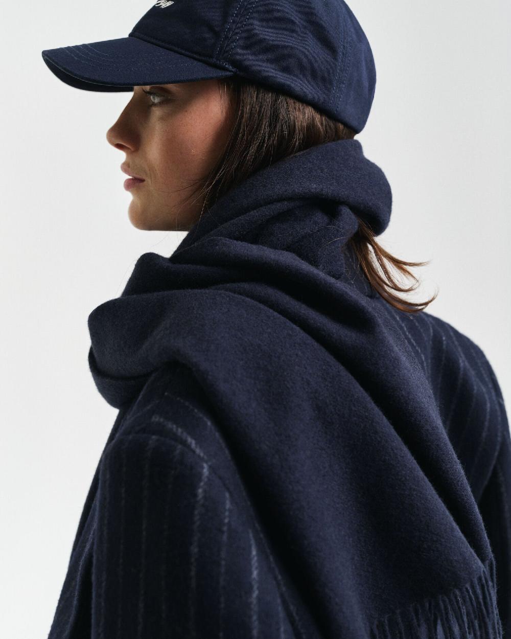 gant Woven Wool Scarf evening blue