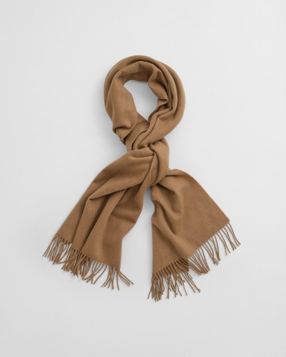 Gant Woven Wool Scarf Warm Khaki