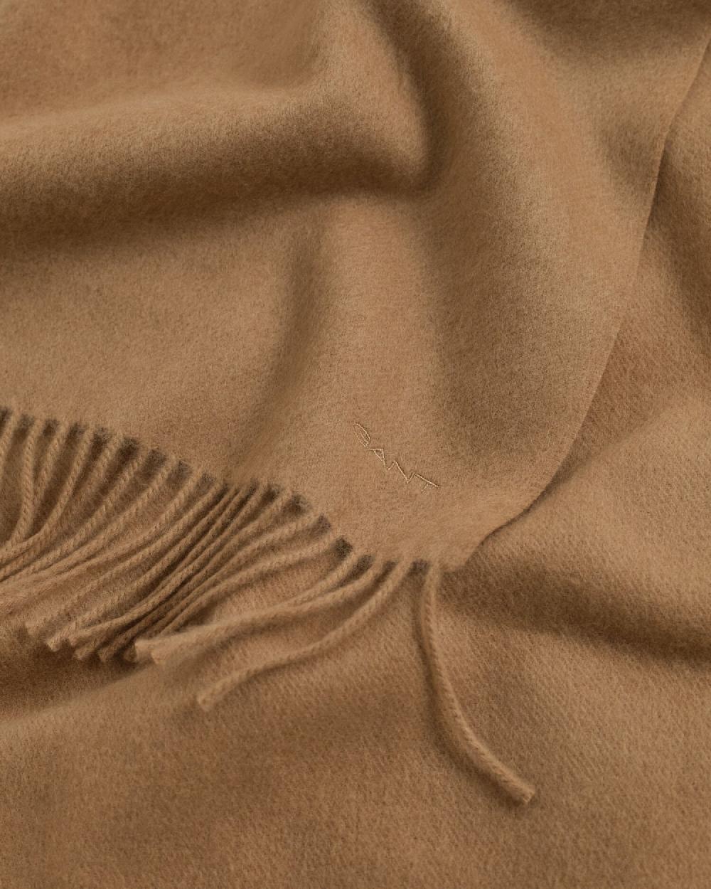Gant Woven Wool Scarf Warm Khaki