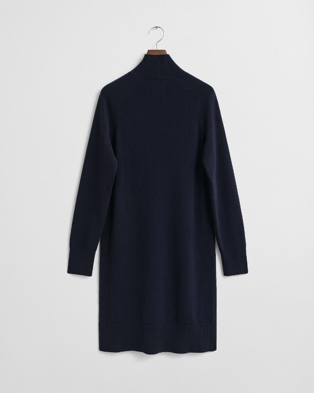 Gant Knitted Superfine Lambswool Dress Evening Blue