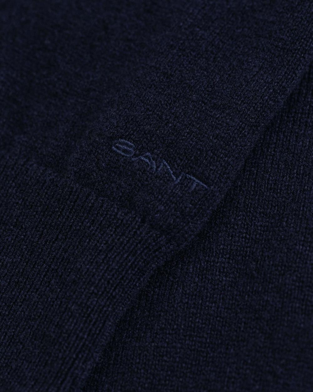 Gant Knitted Superfine Lambswool Dress Evening Blue