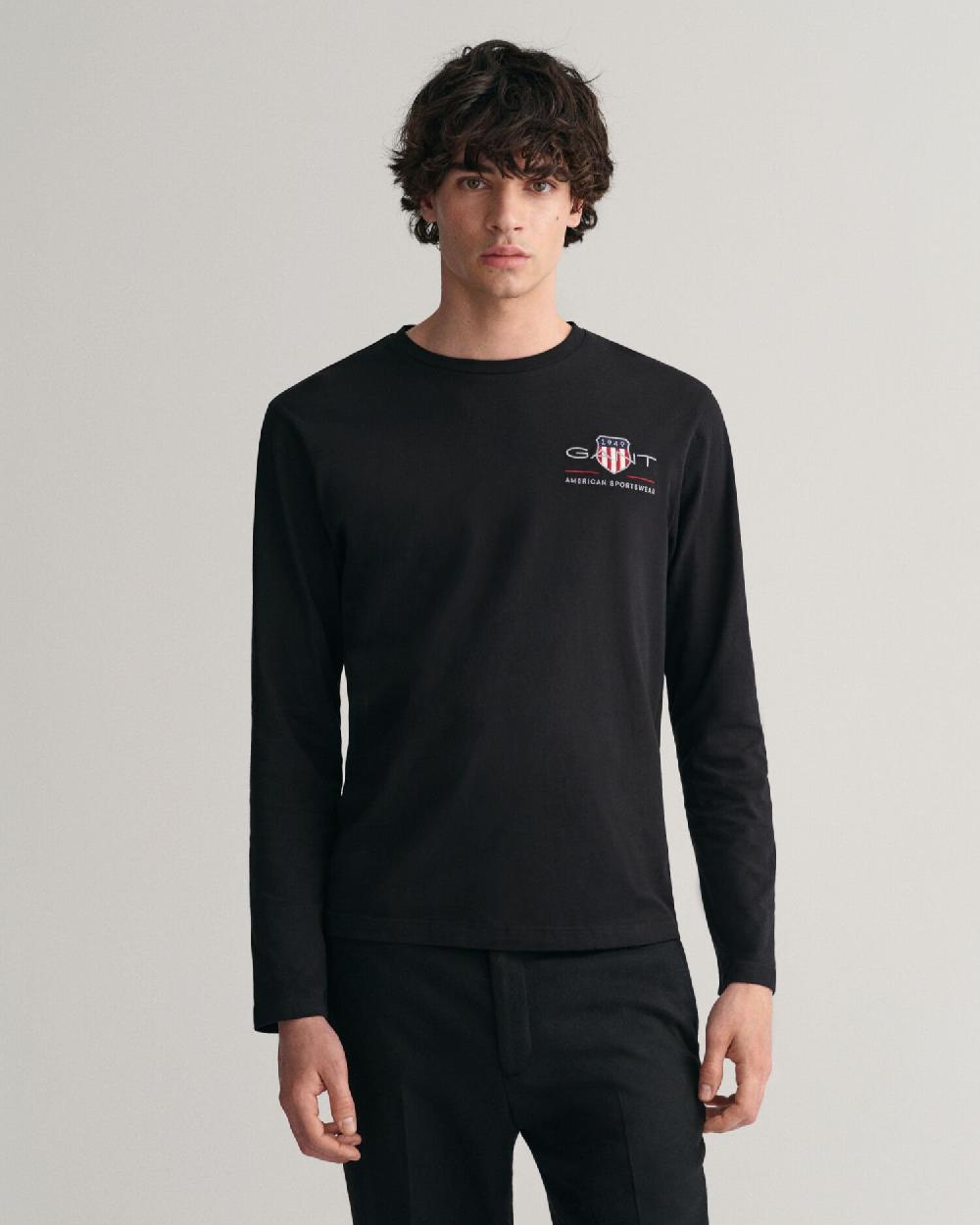 gant Medium Archive Shield Long Sleeve T-Shirt black