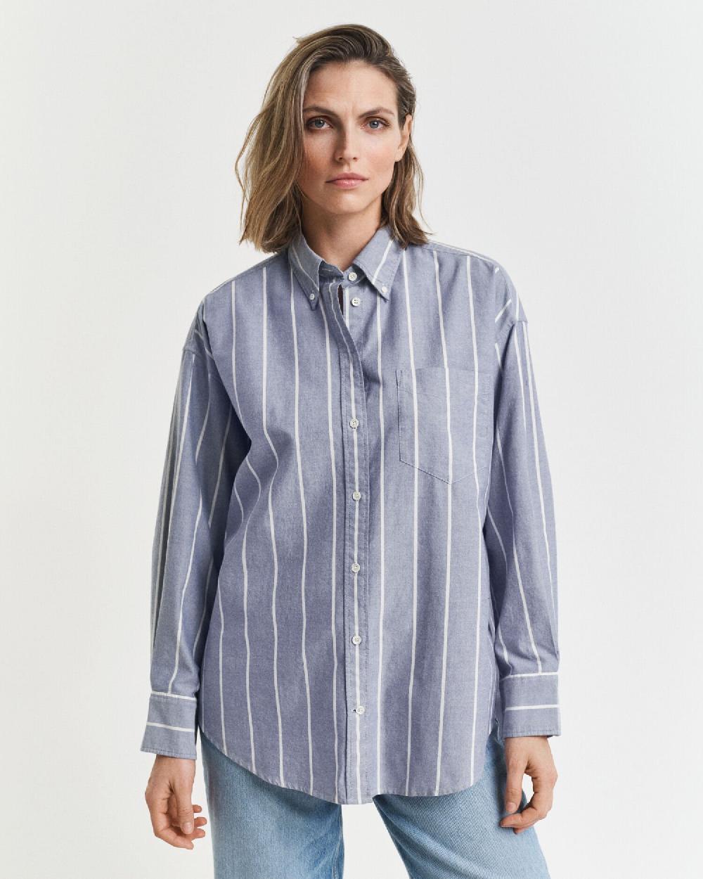 Gant Oversized Fit Classic Oxford Shirt Evening Blue
