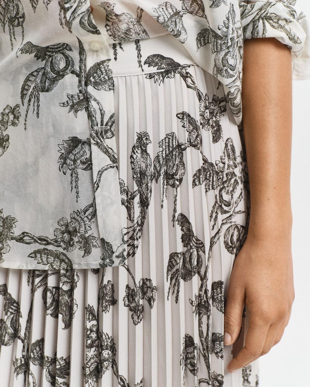 Gant Pleated Tree Printed Midi Skirt Dark Moss Green